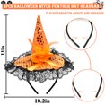 thumbnail image 3 of ZeeDix 3pcs Halloween Witch Feather Hat Headband,cute Witch Headpiece for Halloween Costume Dress up Masquerade Supplies, 3 of 7