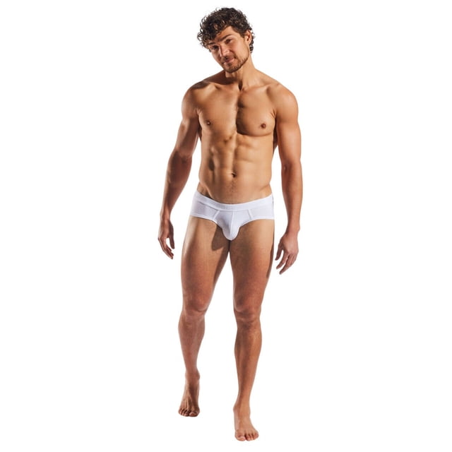 Cocksox Men's Contour Pouch Semi-Sheer Sports Brief - CX76LUX (Bianco, X-Large)