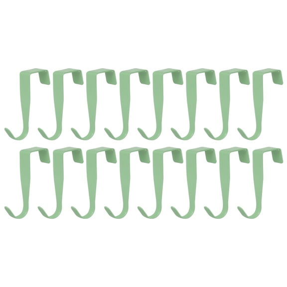 Over the Door Hook,16 Pack - Carbon Steel Door Single Hooks, Metal Door Hanger for Home Kitchen Decoration (Green)