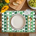 thumbnail image 4 of St. Patrick's Day Placemats Set of 12, Green Irish Lucky Clovers Stripes Placemats for Dining Table, Place Mats for Kitchen Tabletop, Waterproof Wipeable Dining Table Mats Set, 4 of 9