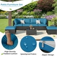 thumbnail image 4 of YODOLLA 7-Piece Patio Furniture Set on Sale, Black Rattan Wicker Outdoor Sectional Sofa Couch with Table Patio Conversation Set for Lawn& Backyard In Peacock Blue, 4 of 7