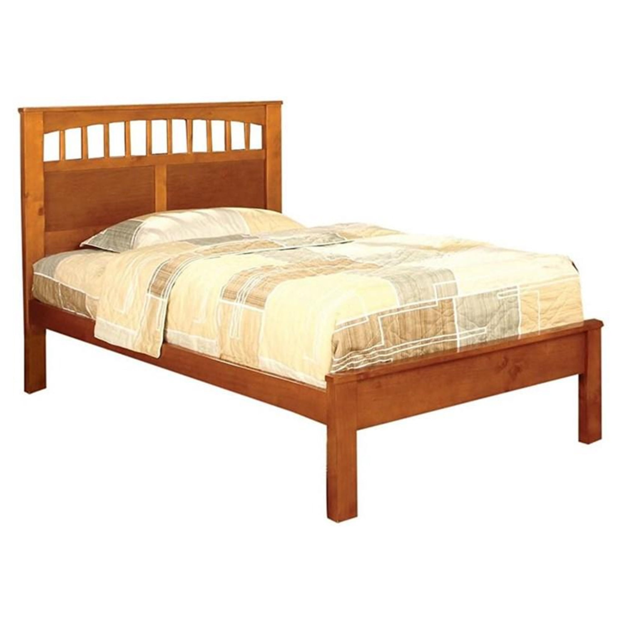Transitional Twin Bed With Mission, Mission King Bed Frame With Headboard