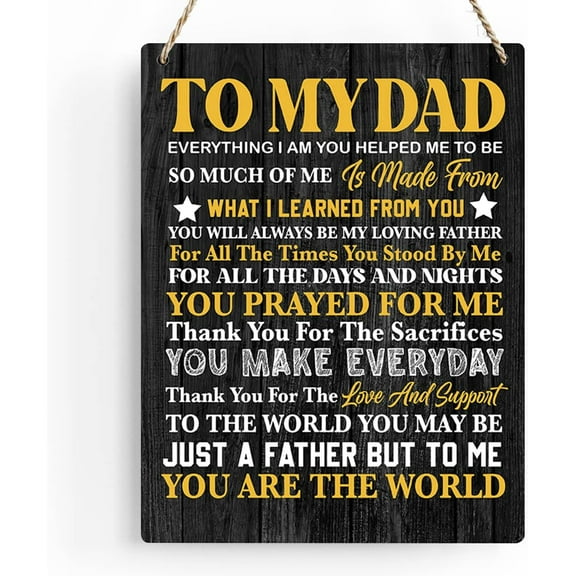8x10 Inch Dad Birthday Gifts From Daughter, Gifts For Dad From Son, Birthday Gifts For Dad, Father’S Day Gifts For Dad Grandpa, Home Decor Wooden Hanging Sign Plaque Signs Wall Art Decor,