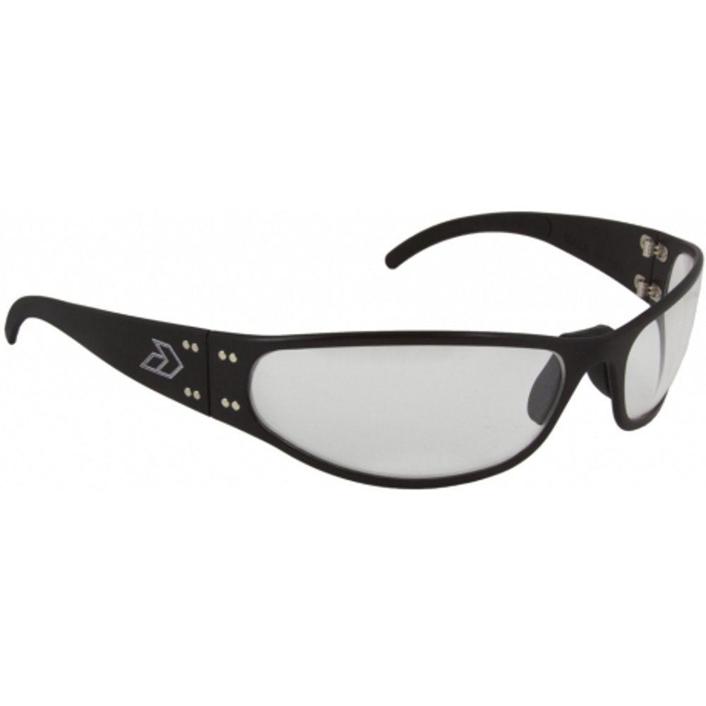 Wraptor BLACK Aluminum Scratch Resistant Clear Lens Sunglasses
