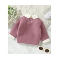 thumbnail image 7 of aturustex Infant Baby Boys Girls Cozy Knit Sweaters 0-9M Newborn Long Sleeve Pullover Lapel Collar Sweatshirts Contrast Color Thick Warm Knitwear Tops Toddler Fashion Casual Daily Fall Winter Clothes, 7 of 7