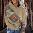 thumbnail image 2 of Lohuatrd Women Fall Spring Hoodie Vintage Print Drawstring Loose Pullover Hooded Long Sleeve Soft Casual Pocket Colorfast Lady Top, 2 of 7