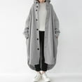 thumbnail image 5 of comerut Women Overcoat Hooded Solid Color Long Sleeves Maxi Length Loose Warm Casual Cardigan Lady Coat for Street, 5 of 8