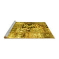 thumbnail image 2 of Ahgly Company Machine Washable Indoor Square Patchwork Yellow Transitional Area Rugs, 3' Square, 2 of 4