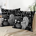 thumbnail image 3 of LALILO Throw Pillow Covers Color Human Tattoos Symbols White Black Cushion Cover 18" x 18", 2 Pack, 3 of 6
