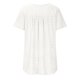 thumbnail image 5 of Camisetas Casuales de Mujer Cuello Redondo de Color Sólido con Diseño de Manga de Botón Ahuecado, Camiseta de Verano Ligera para Uso Diario, 5 of 7