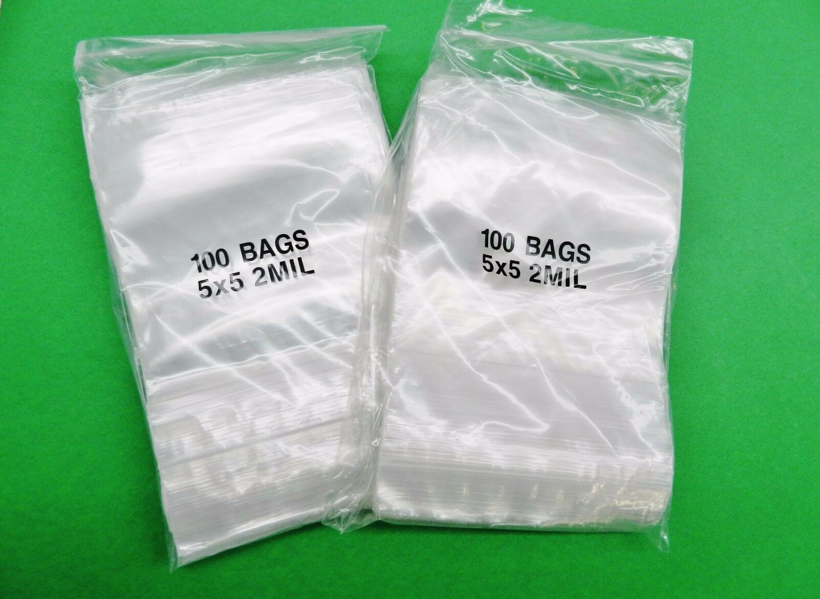 200 5x5 2MIL Reclosable Clear Ziplock Plastic Bags 5" x 5"