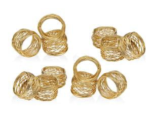 Mike Home Metal Spring Napkin Ring Napkin Buckle,Set of 8 Gold