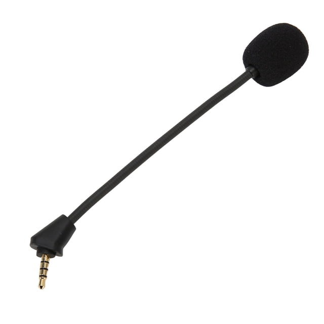 Mic Replacement, 3.5mm 4 Pole Pin Detachable Mic Replacement Gold Plated Curved Plug Omnidirectional For Gaming Headsets