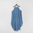 thumbnail image 4 of Homenesgenics Summer Dresses for Women Clearance under $10 Women's Summer Loose Denim Camisole Dress Sleeveless Solid Color Skirt Long Skirt Blue M, 4 of 9