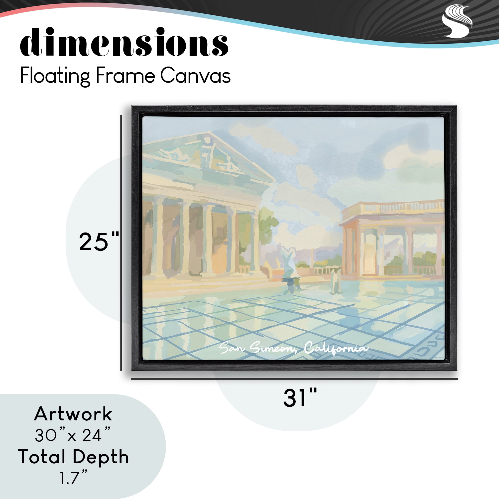 Stupell Industries San Simeon California Black Framed Floater Canvas Wall Art, design by Amelia Noyes