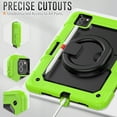 thumbnail image 5 of ELEHOLD Rugged Case for iPad Pro 11" 2022/2021/2020/2018 iPad Air 5/4 Full Body Protective Portable Folding Handle Grip 360° Rotating Kickstand Pencil Holder Shockproof Anti-Scratch Hybrid Cover,Green, 5 of 8