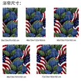 American Flag and Plants Shower Curtain with Crystal Hooks Set 36" x 72