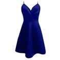 thumbnail image 3 of HJYCHN Women's V-Neck Spaghetti Strap Ruched Bodycon Dress for Evening Party and Night Club Outfits Dress Blue L, 3 of 4