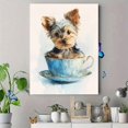 thumbnail image 4 of Cute Yorkshire Terrier Teacup Canvas Wall Art, Adorable Pet Print for Living Room, Bedroom, Kitchen, Office and Farmhouse Decor, 4 of 8
