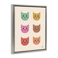 thumbnail image 4 of Stupell Industries Colorful Cat Faces Animals Painting Gray Floater Framed Canvas Art Print Wall Art, 25 x 31, 4 of 10