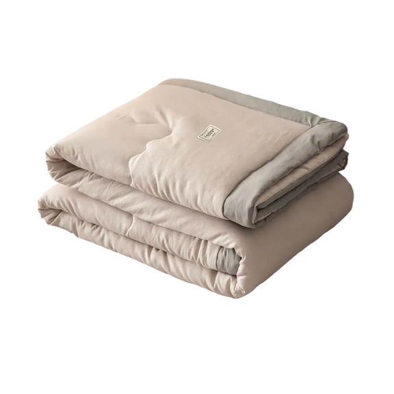 100% Cotton Cooling Summer Quilt Blanket - Soft, Breathable, Odorless, All-Season Comfort, Sweat-Absorbing, Multi-Purpose for Bed, Sofa, Travel,Khaki