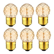 G40 Led Replacement Bulb,0.5W Equal to 5 Watts,E26 Screw Base,Amber Glass,Globe Led Bulb,110-130v,2200K Warm Yellow,2Pack