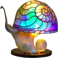 thumbnail image 1 of Stained Glass Plant Table Lamp 5.9" Colorful Mushroom Table Lamp Bedside Night Light For Bedroom Living Room Home Office Decor, 1 of 9