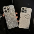 thumbnail image 2 of Designed for iPhone Case,Luxury Glitter Sparkle Sparkly Bling 3D Love Heart Camera Lens Protection Shockproof Protective Cover Phone Case (iPhone 14,Silver), 2 of 6