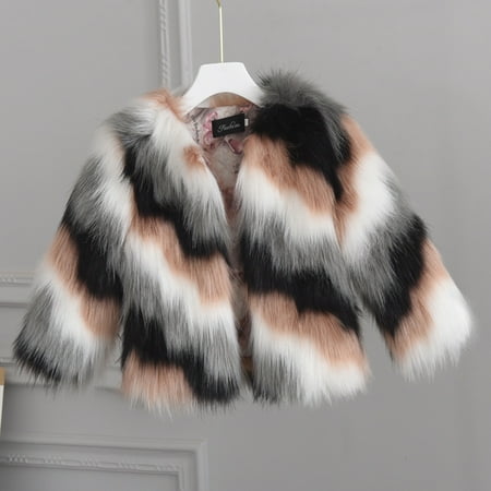 

Hunpta Toddler Girls Striped Jacket Fall Winter Toddler Infant Kids Cardigans Fuzzy Lightweight Fleece Jackets Warm Coats