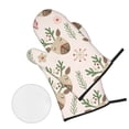 thumbnail image 3 of XMXT Waterproof Oven Mitts and Pot Holders Sets, Cute Moose Pink Print Sets Kitchen Cooking Heat Resistant, 4 Pcs, 3 of 8