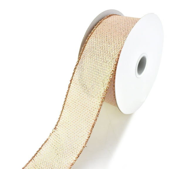 Galaxy Iridescent Metallic Weave Wired Ribbon, 1-1/2-Inch, 10-Yard (Blush)