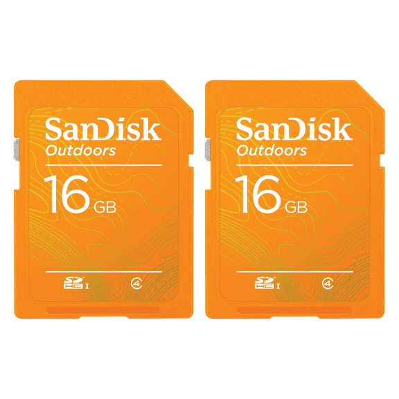 SanDisk 16GB Outdoors SDHC UHS-I Memory Card, 2 Pack - SDSDBNN-016G-AW6V2