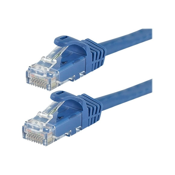 Monoprice FLEXboot Series - Patch cable - RJ-45 (M) to RJ-45 (M) - 2 ft - UTP - CAT 5e - snagless, stranded - blue
