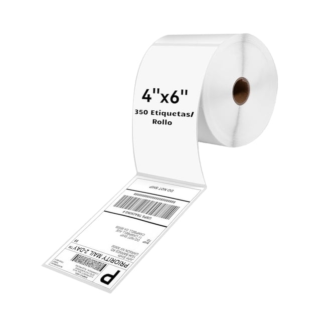 Rollo Etiqueta Térmica Directa 10x15cm 4x6 Full Guía Bultos 350u