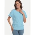 thumbnail image 5 of Women's Short Sleeve Boat Neck Dolman Top with Side Shirring, 5 of 6