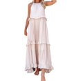 thumbnail image 1 of Lainuyoah Robes à Col Halter pour Femmes Printemps Volants Superposés Robe Plissée Sans Manches Plage Boho 2024 Robe Maxi, 1 of 6