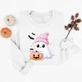 thumbnail image 3 of Trikvn Women's Halloween Sweatshirts Cute Ghost Pumpkin Graphic Pullover Tops Casual Long Sleeve Crewneck Fall Clothes Loose Fit Novelty Holiday Party Shirts, 3 of 6
