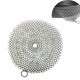 thumbnail image 1 of ZHAOCHENG Limpiador de hierro fundido de acero inoxidable 316 de primera calidad (redondo de 5 pulgadas), fregador de malla para sartenes de hierro fundido presazonado, hornos holandeses, gofres, rasp, 1 of 4