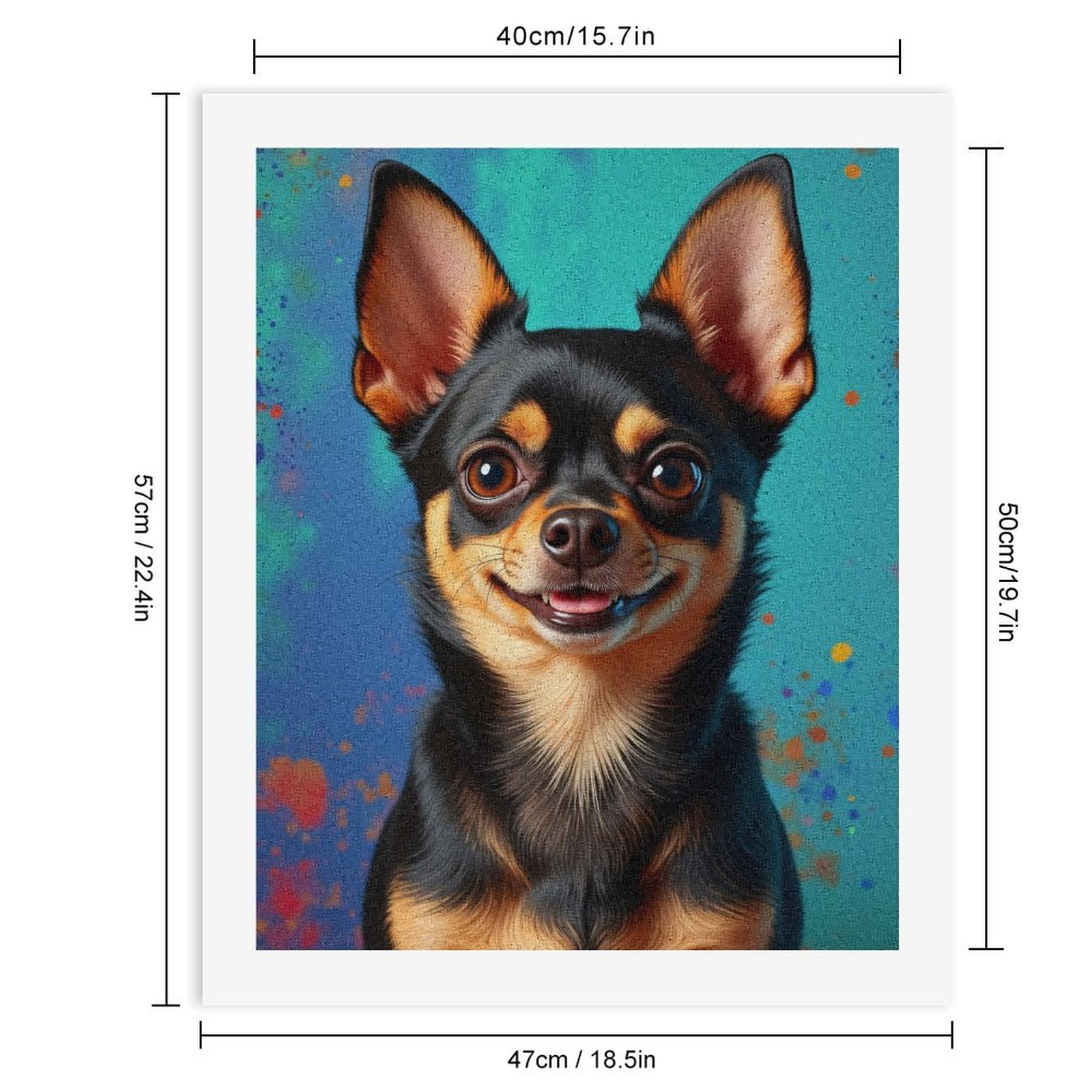 Paint By Numbers Kit for Adults Beginner - Adorable Dog Art Colorful Portrait DIY Canvas Painting Kits for Adults, Frameless Paint By Number for Adults for Home Wall Decor 16x20 Inch