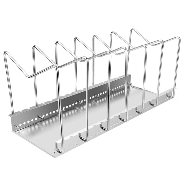 Estante De Tapa De Olla De Acero Inoxidable, Organizador De Tapa De Olla Hueca, Organizador De Encimera De Cocina Múltiple Para Platos, Tablas De Cortar, Sartenes, Bandejas De Servicio