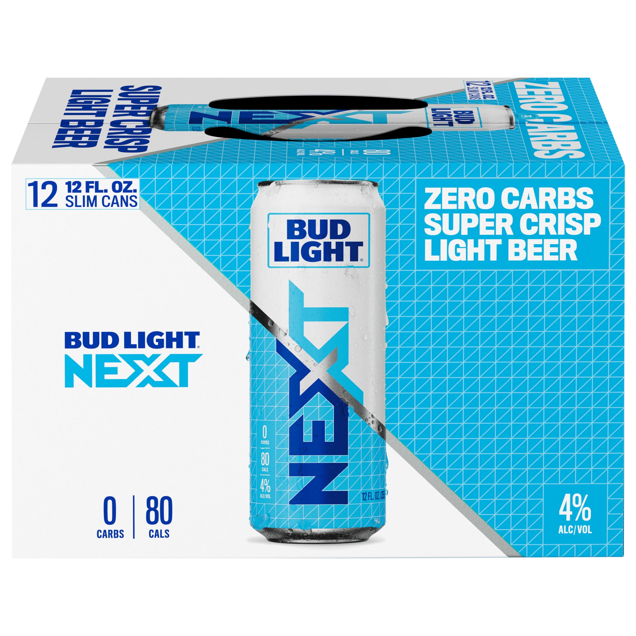Bud Light NEXT Beer, 12 Pack Light Beer, 12 FL OZ Cans, 4 ABV
