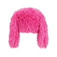thumbnail image 2 of Deago Y2K Fuzzy Bunny Hat for Women Cute Furry Beanie with Ears Long Rabbit Ears Hat for Festival, Easter, Party (Pink-2), 2 of 8