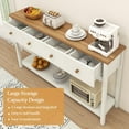 thumbnail image 4 of YIGOBUY Farmhouse Console Table, 55" Wood Entryway Table, Narrow Long Sofa Table, Behind Couch Table for Living Room, Foyer Table with 4 Drawers and Storage Shelf, Off White, 4 of 6