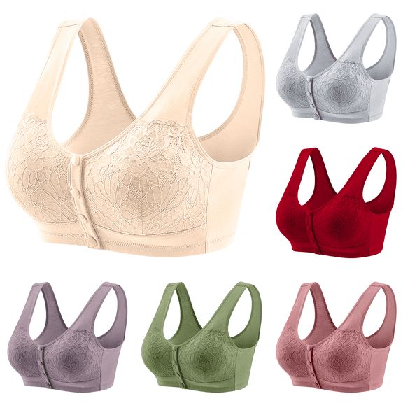 Minimizer Bras for Women JIANLAI Wireless Bra Full Coverage Lace Tshirt Everyday Bra Beige