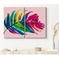thumbnail image 1 of PixonSign Canvas Print Wall Art Set Twists Rainbow Bird of Paradise Leaf Botanical Wilderness Illustrations Modern Art Glam Colorful Multicolor Ultra for Living Room, Bedroom, Office - 16"x24"x2, 1 of 5
