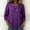 *Purple, variant on ClodeEU Women's Lapel Collar Linen 3/4 Sleeve Blouse, Casual Loose Fit Summer Top Black,Women's Plus L