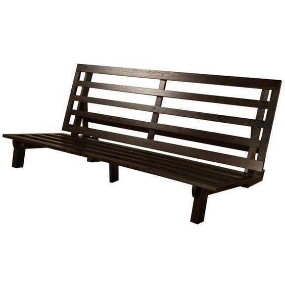 Carson Wood Futon Frame in Java Brown Finish-Mattress Not Included