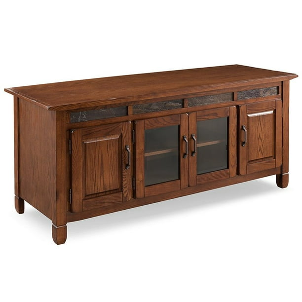 60 Tv Stand In Rustic Autumn, Bowery Hill Large Oak Wrap Around Home Bark