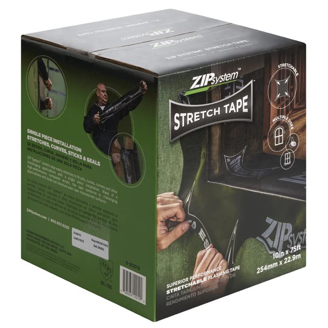 ZIP System Ruban Extensible / 10 Pouces x 75 Pieds / Auto-Adhésif / Résistant aux Intempéries / Ruban Clignotant Flexible