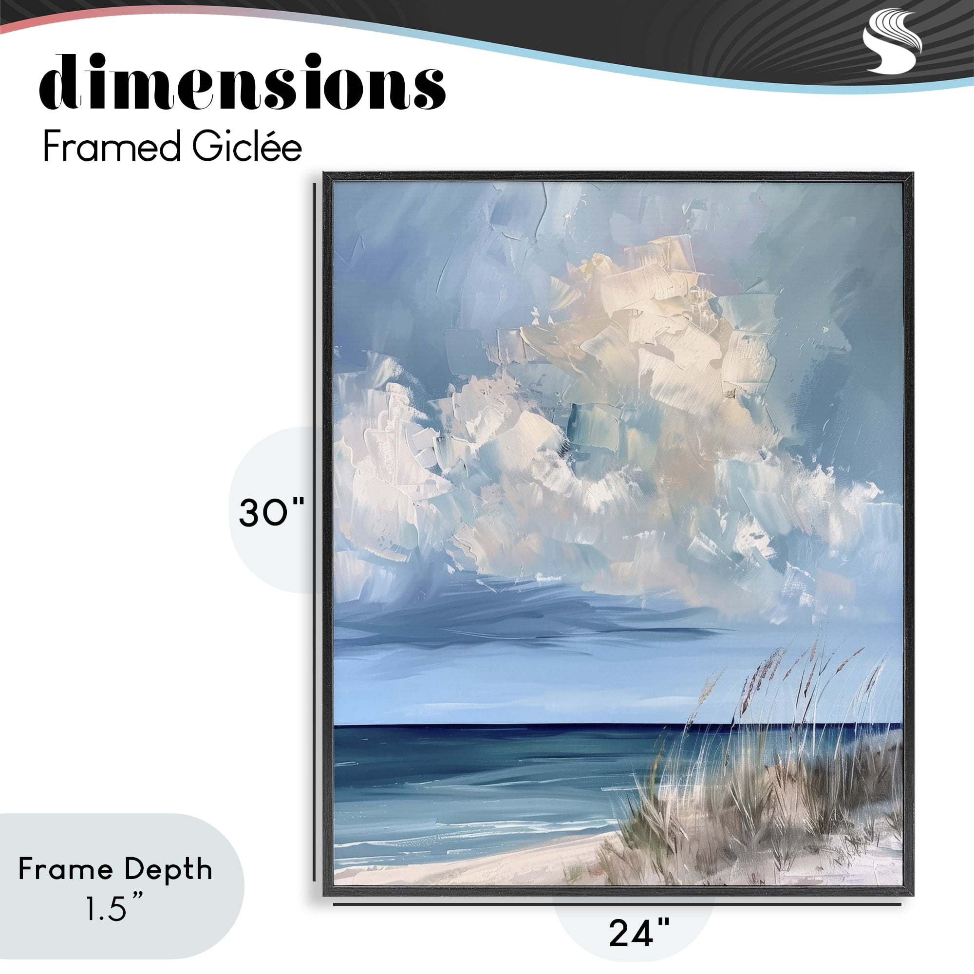 Stupell Industries A Storm Is Coming on Beach Black Framed Giclee Art, design by Petal Prints Design